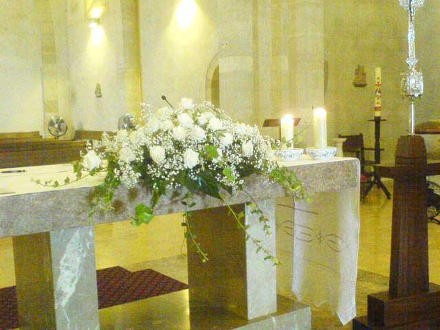 Wedding flowers in Pollenca Church